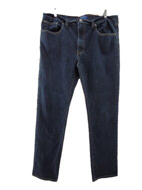 Arizona Jeans Mens 38x32 Blue Denim 5 Pocket Zip Fly Skinny Flex Stretch